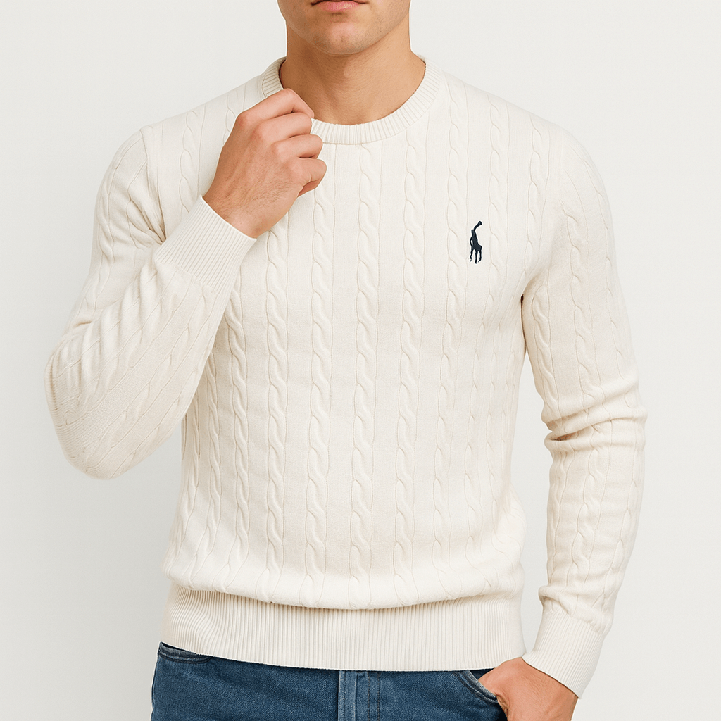 VogeLuxe | Men’s Cotton Deer Logo Sweater 5