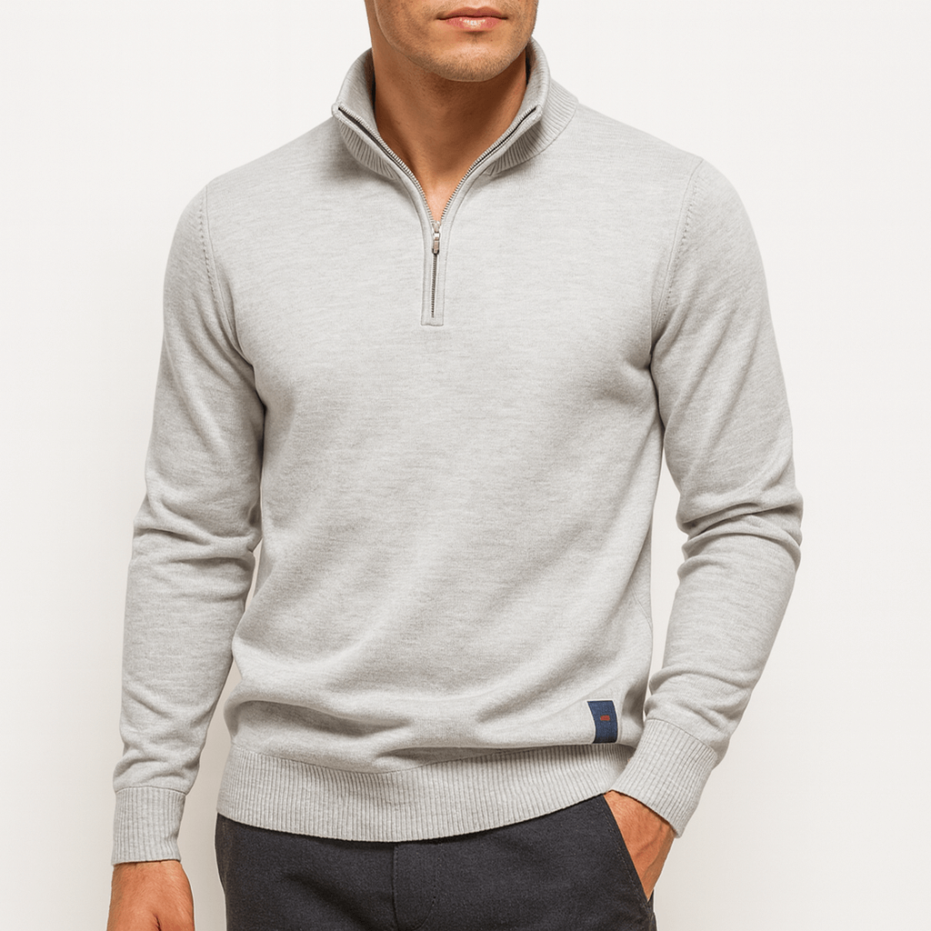 VogeLuxe | Men’s Cotton Quarter Zip Sweater 5