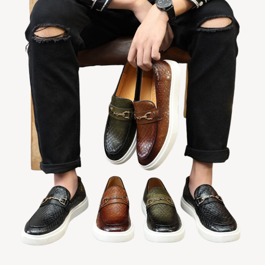 VogeLuxe | Men’s Embossed Loafer Sneakers 5