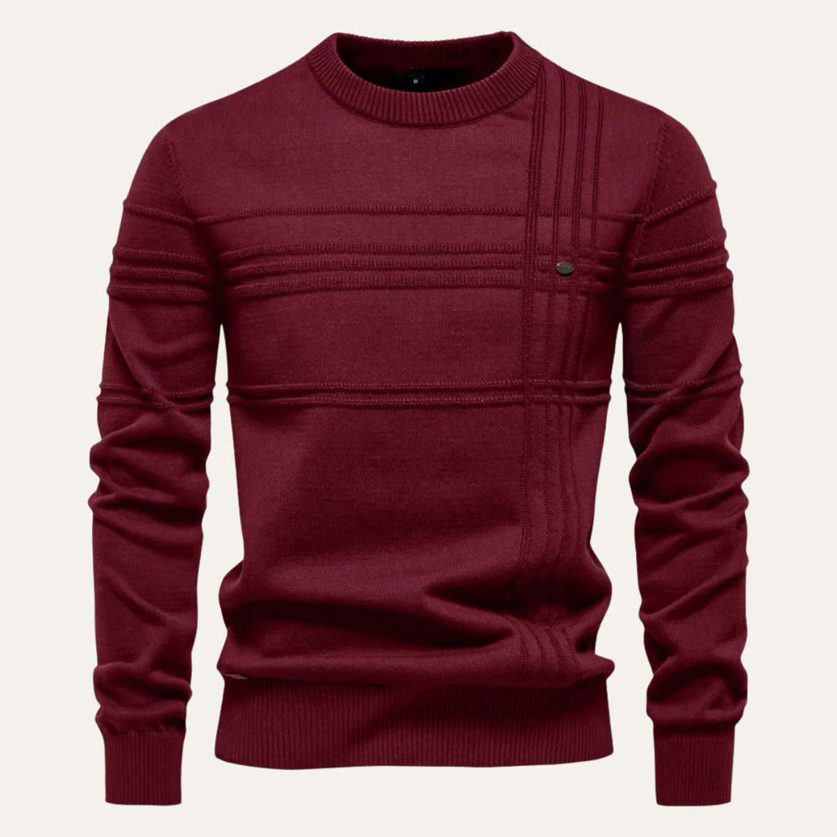 VogeLuxe | Men’s Grid Pattern Crewneck Sweater 10
