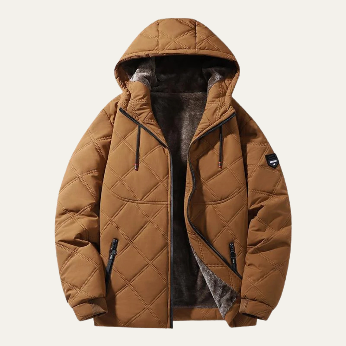 VogeLuxe | Men’s Hooded Quilted Parka with Faux-Fur Lining 5