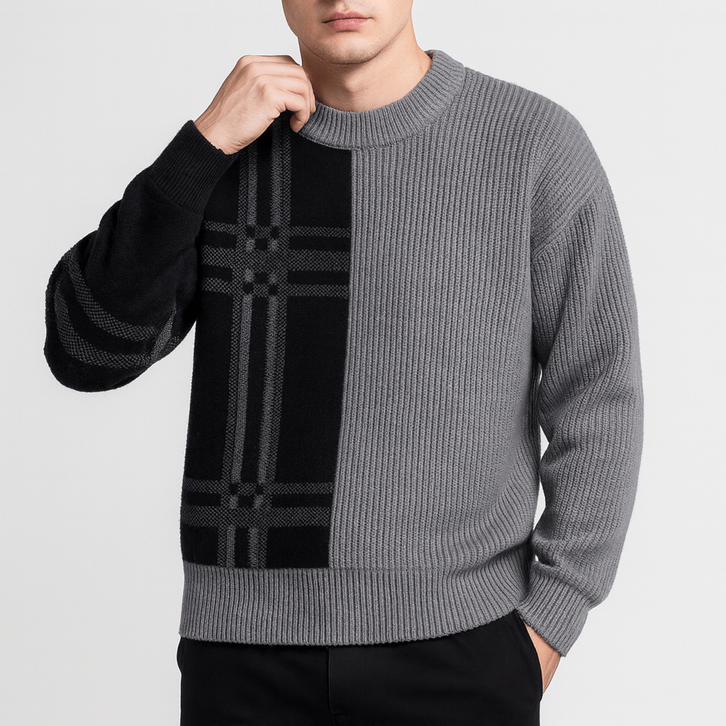 VogeLuxe | Men’s Knitted Round Neck Hoodie Sweater 2