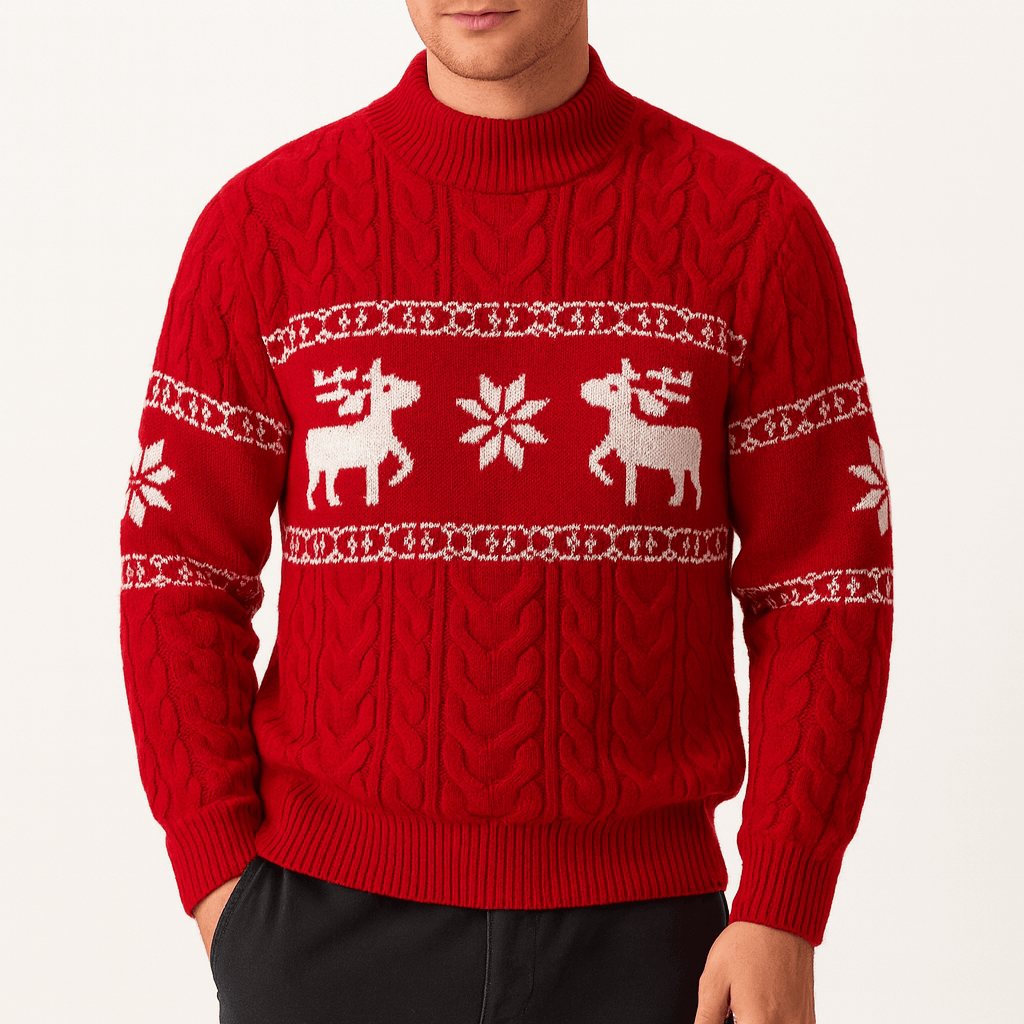 VogeLuxe | Men’s Luxury Cashmere Deer Sweater 4