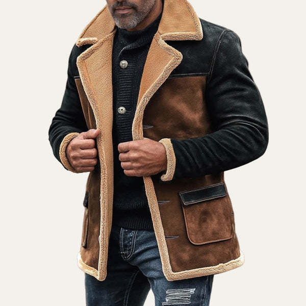 VogeLuxe | Men’s Patchwork Suede Jacket 2