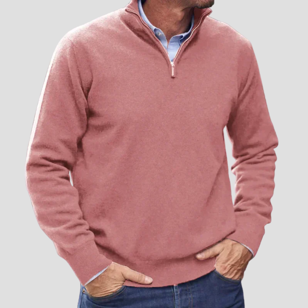 VogeLuxe | Men’s Quarter-Zip Fine Knit Sweater 10