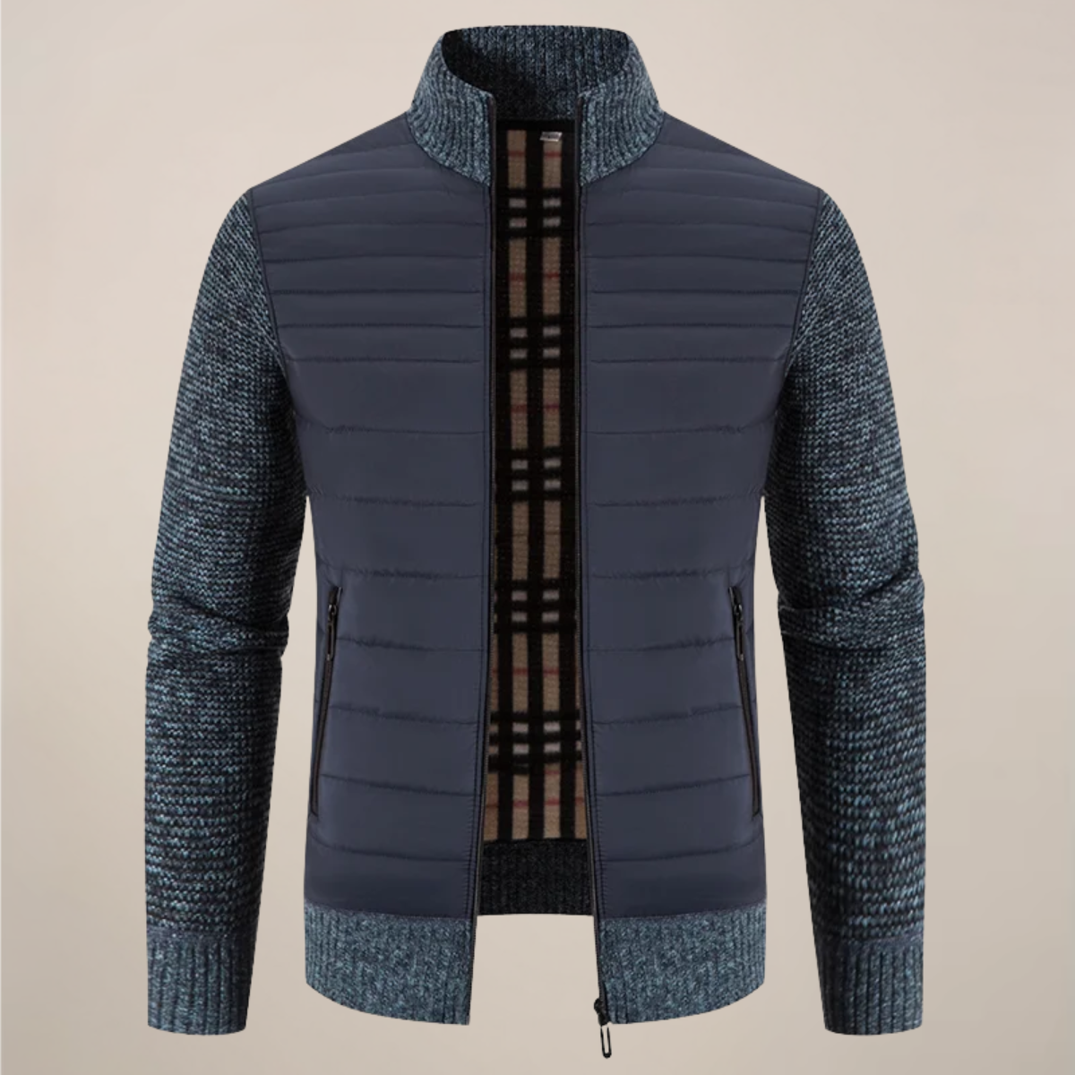 VogeLuxe | Men’s Quilted Hybrid Knitted Jacket 4