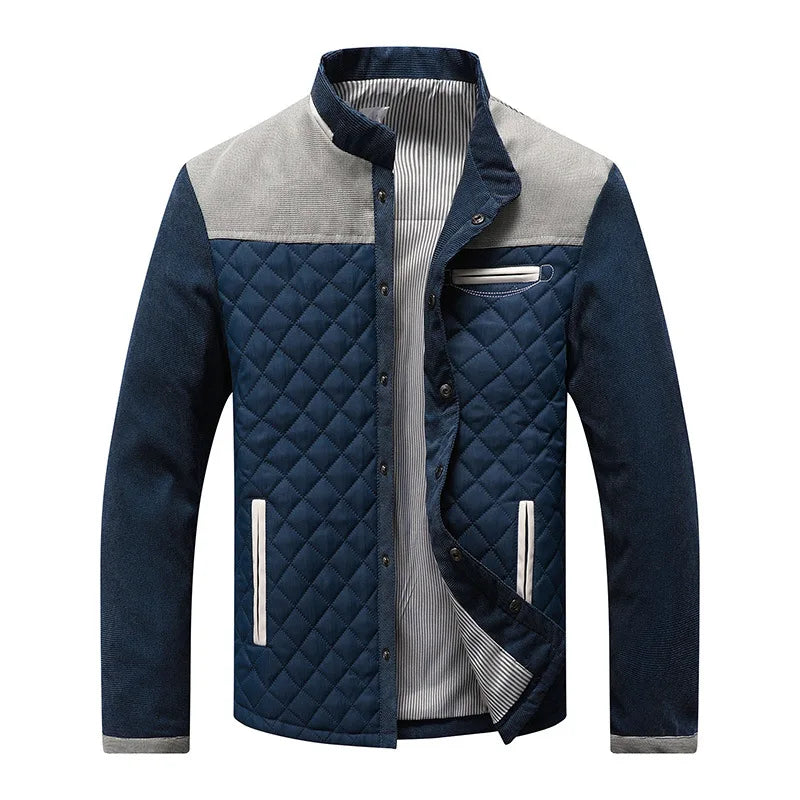 VogeLuxe | Men’s Quilted Snap-Front Color-Block Jacket 2