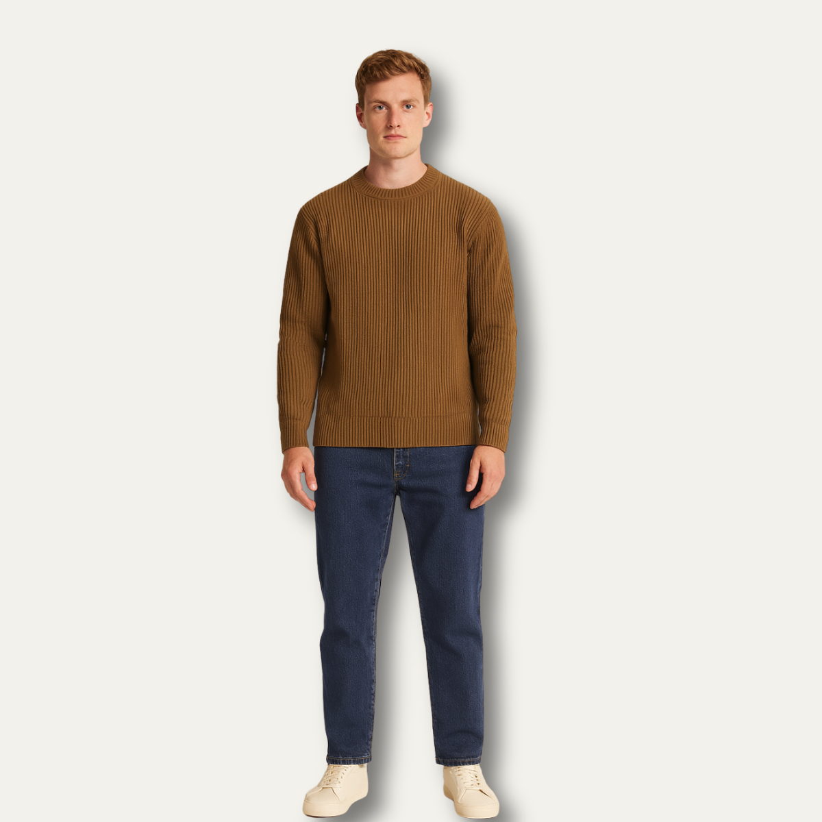 VogeLuxe | Men’s Ribbed Crewneck Sweater 4