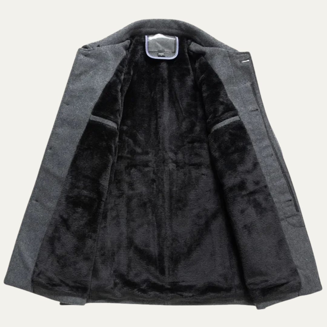 VogeLuxe | Men’s Sherpa-Lined Button Coat 4