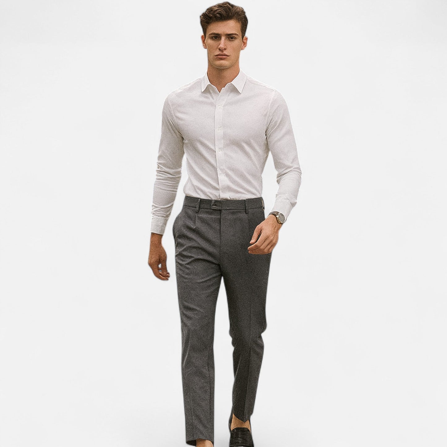 VogeLuxe | Men’s Slim-Fit Cropped Dress Trousers 4