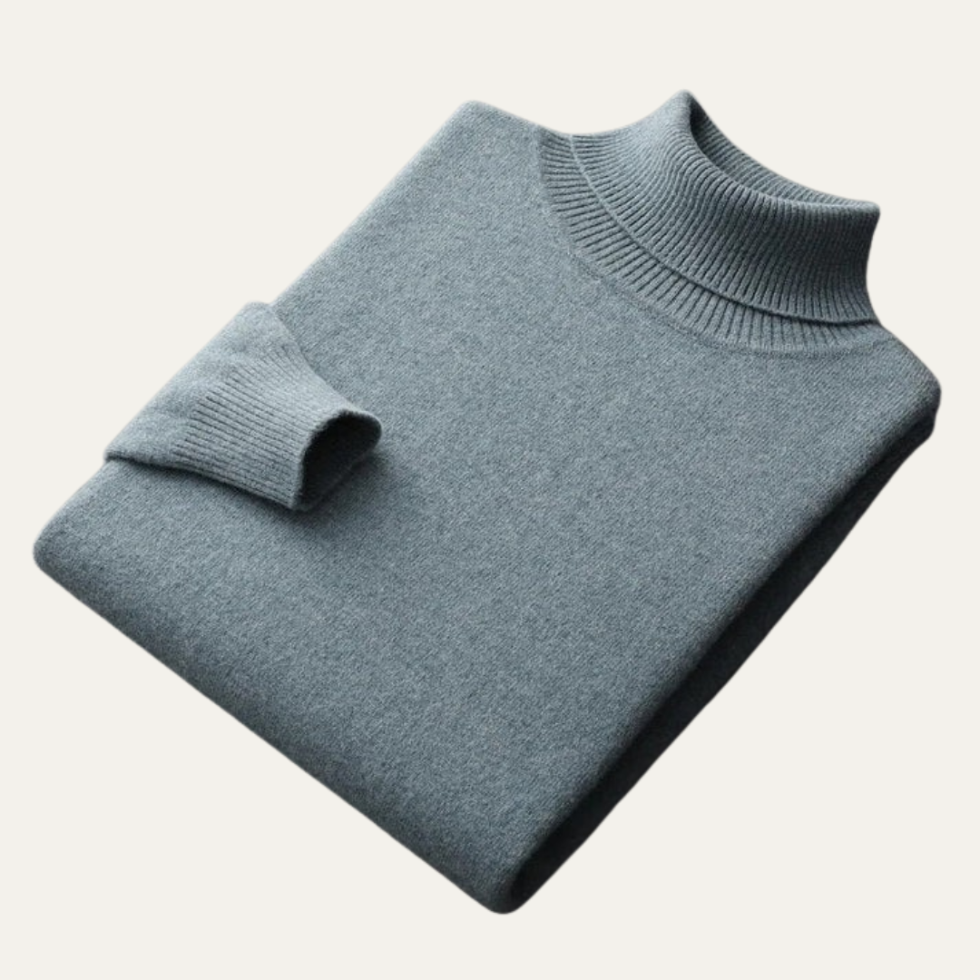 VogeLuxe | Men’s Smooth Knit Turtleneck Pullover 7