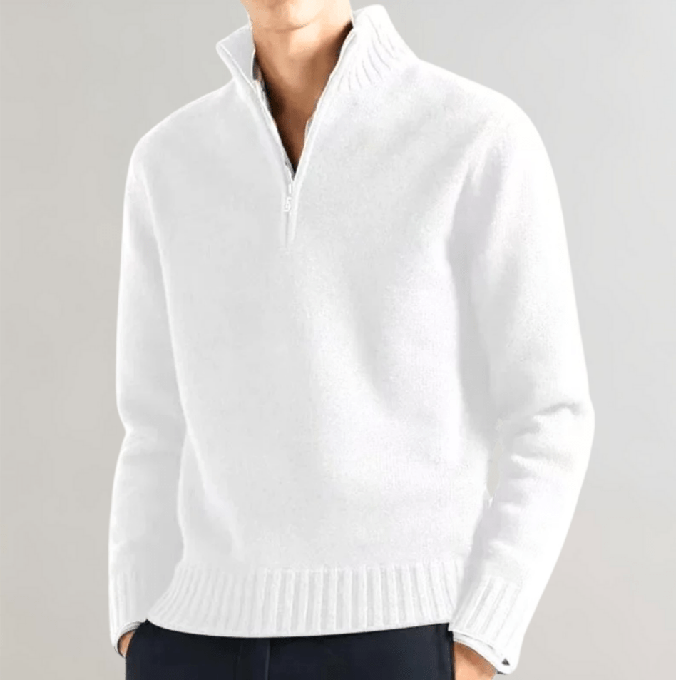 VogeLuxe | Men’s Textured Knit Zip Pullover 5