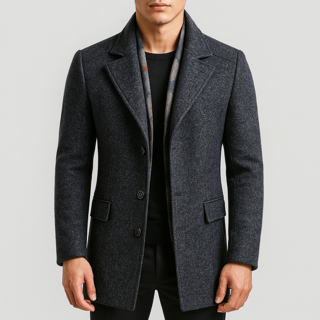 VogeLuxe | Men’s Textured Wool Peacoat 1