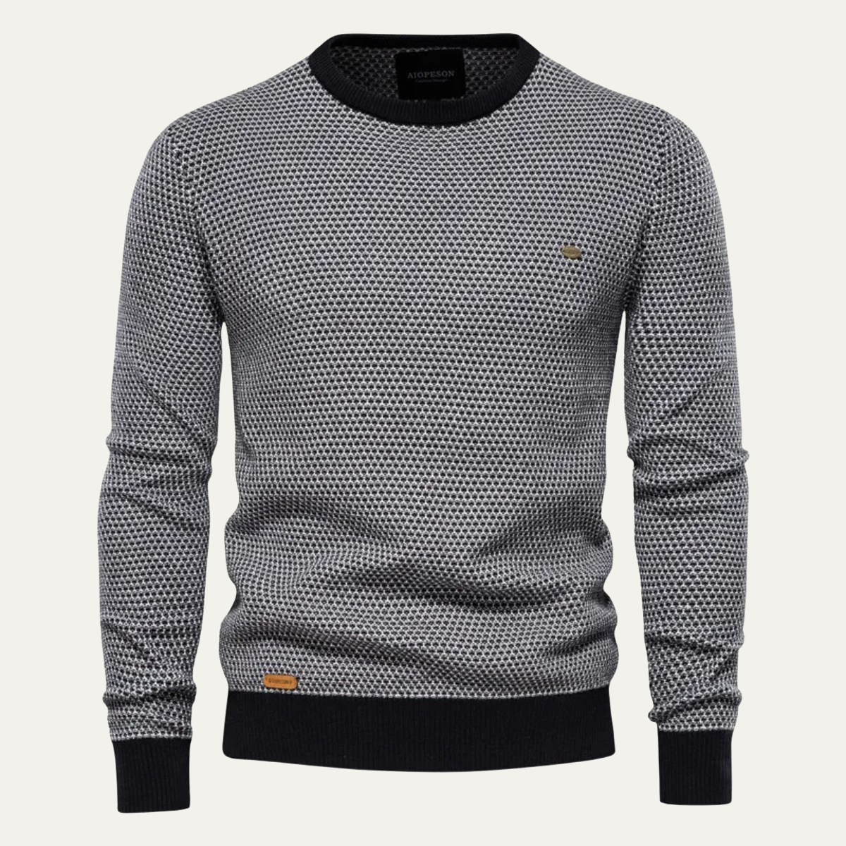 VogeLuxe | Men’s Two Tone Textured Crewneck Sweater 8