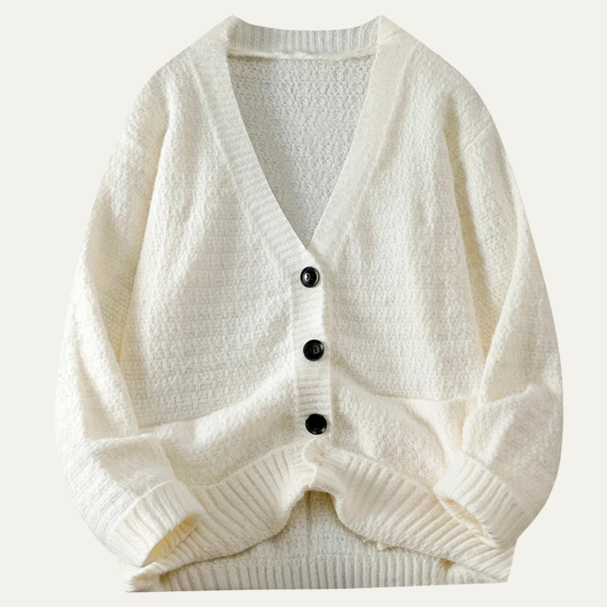 VogeLuxe | Men’s V-Neck Cardigan with Textured Knit 5