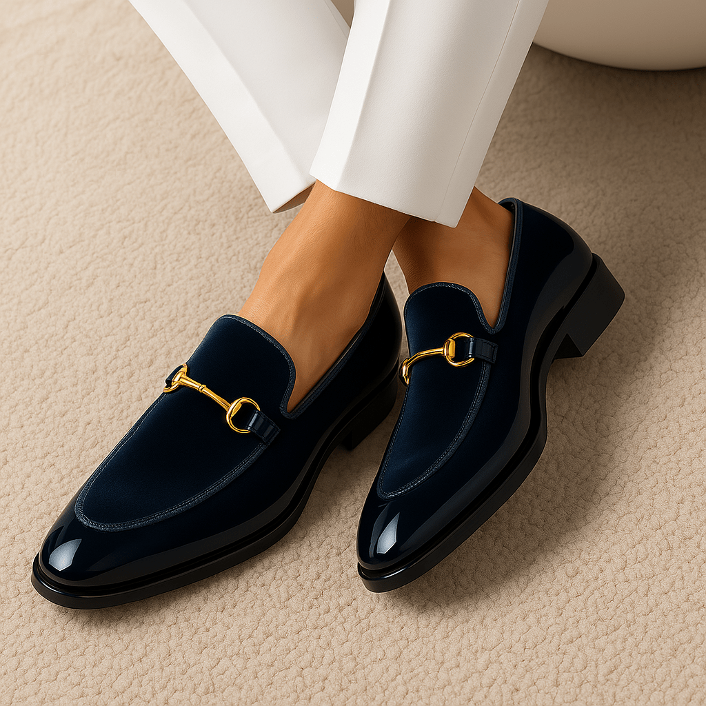 VogeLuxe | Men’s Velvet Panel Horsebit Loafers 5