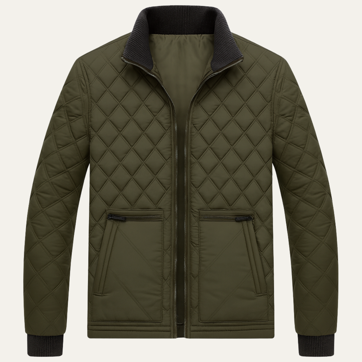 VogeLuxe | Men’s Vintage Quilted Zip-Up Jacket 1