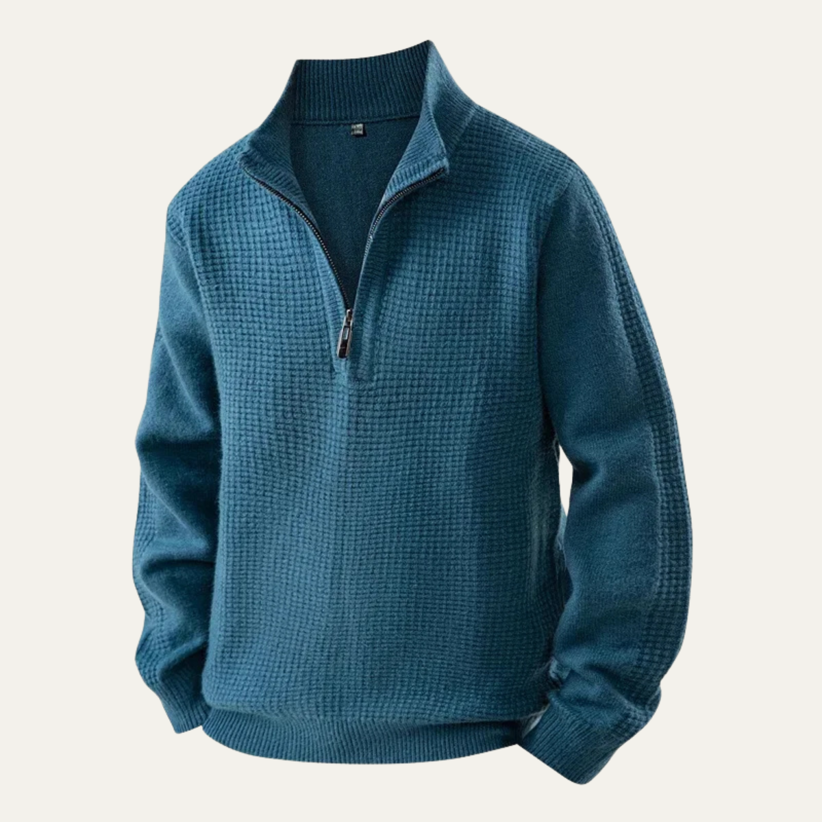 VogeLuxe | Men’s Waffle Knit Half-Zip Sweater 10