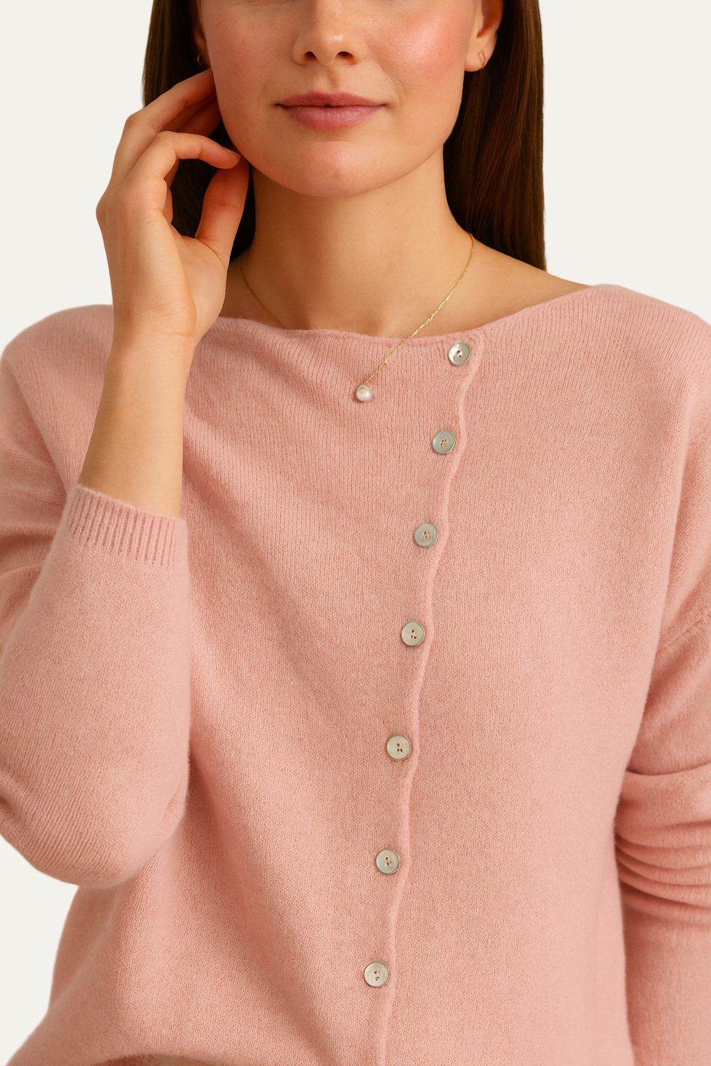 VogeLuxe | Women’s Asymmetrical Button Knit Cardigan 3