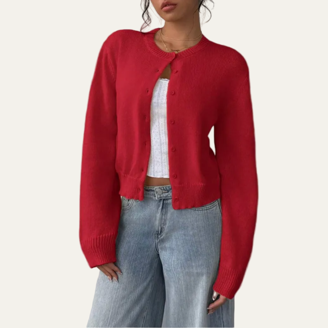 VogeLuxe | Women’s Classic Cropped Knit Cardigan 11