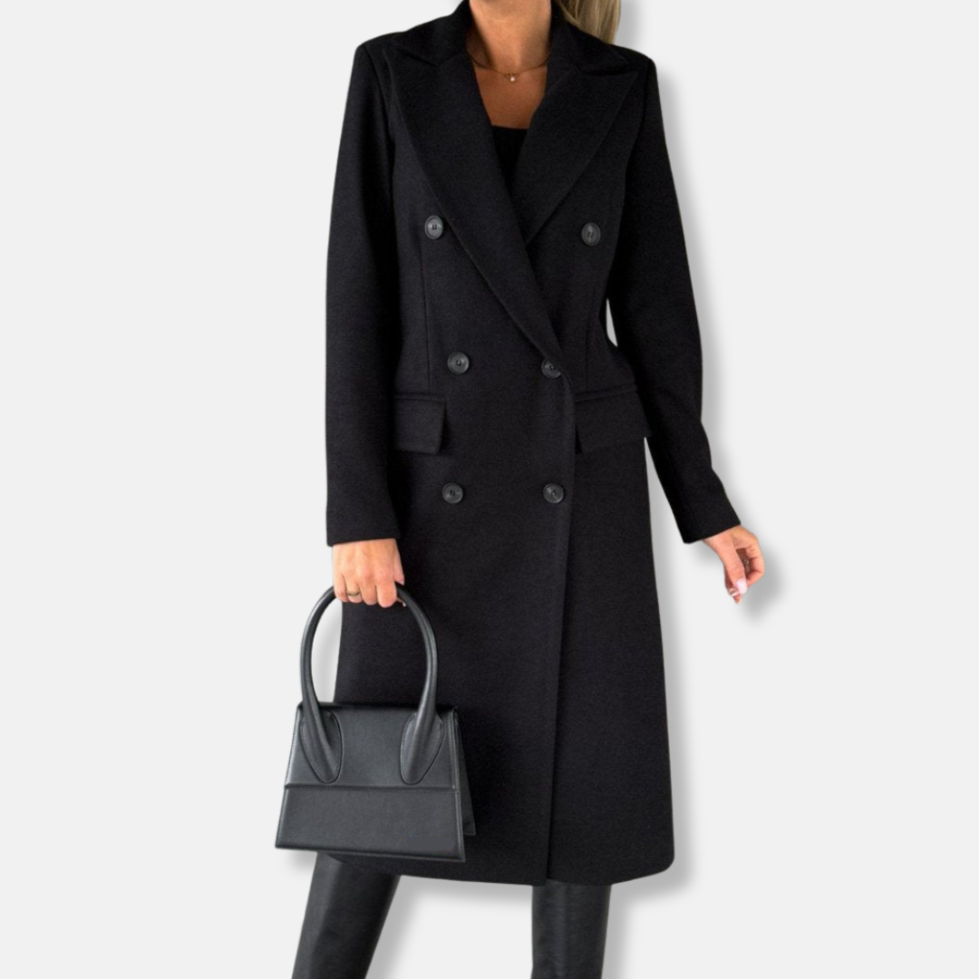 VogeLuxe | Women’s Classic Wool Blend Double-Breasted Coat 2