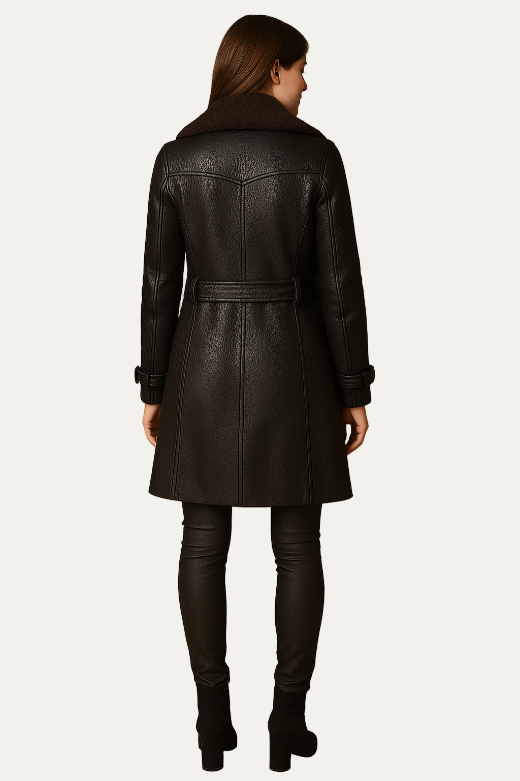 VogeLuxe | Women’s Double-Breasted Shearling Collar Coat 2