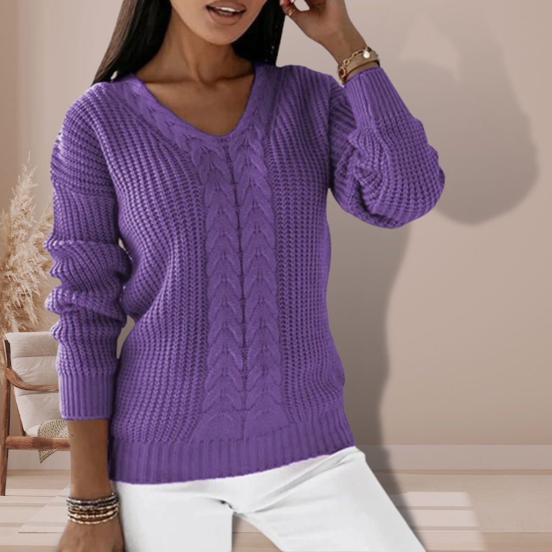 VogeLuxe | Women’s Elegant V Neck Pullover Sweater 5