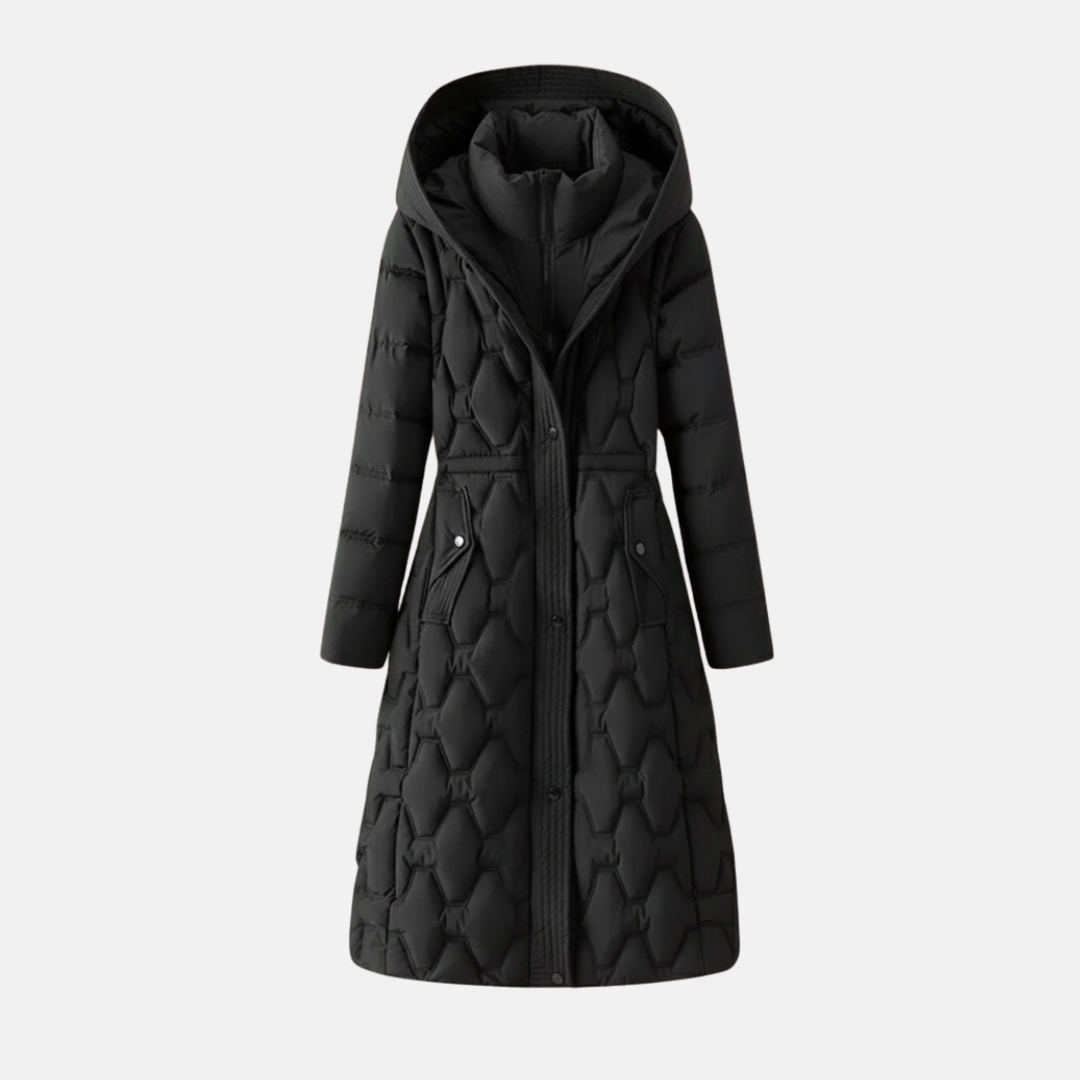 VogeLuxe | Women’s Fitted Diamond-Quilted Puffer Coat 3