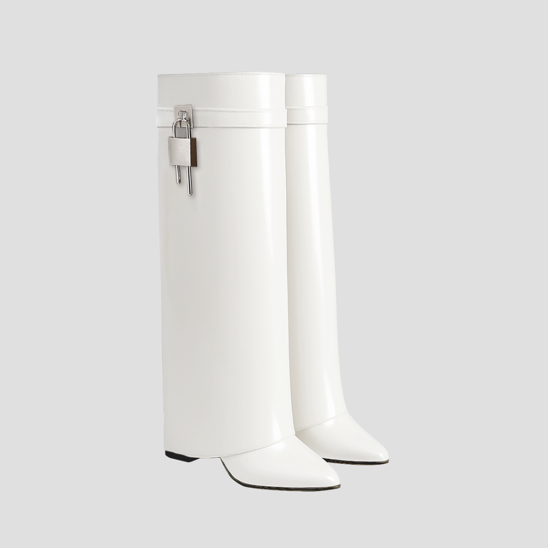 VogeLuxe | Women’s Fold-Over Leather Knee-High Boots 4