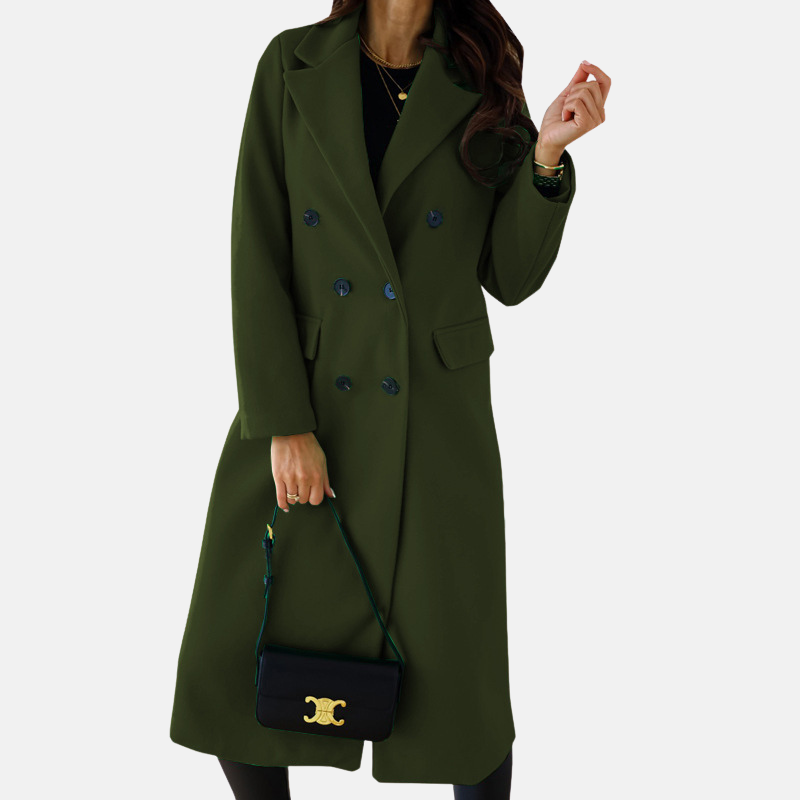 VogeLuxe | Women’s Longline Double-Breasted Coat 4