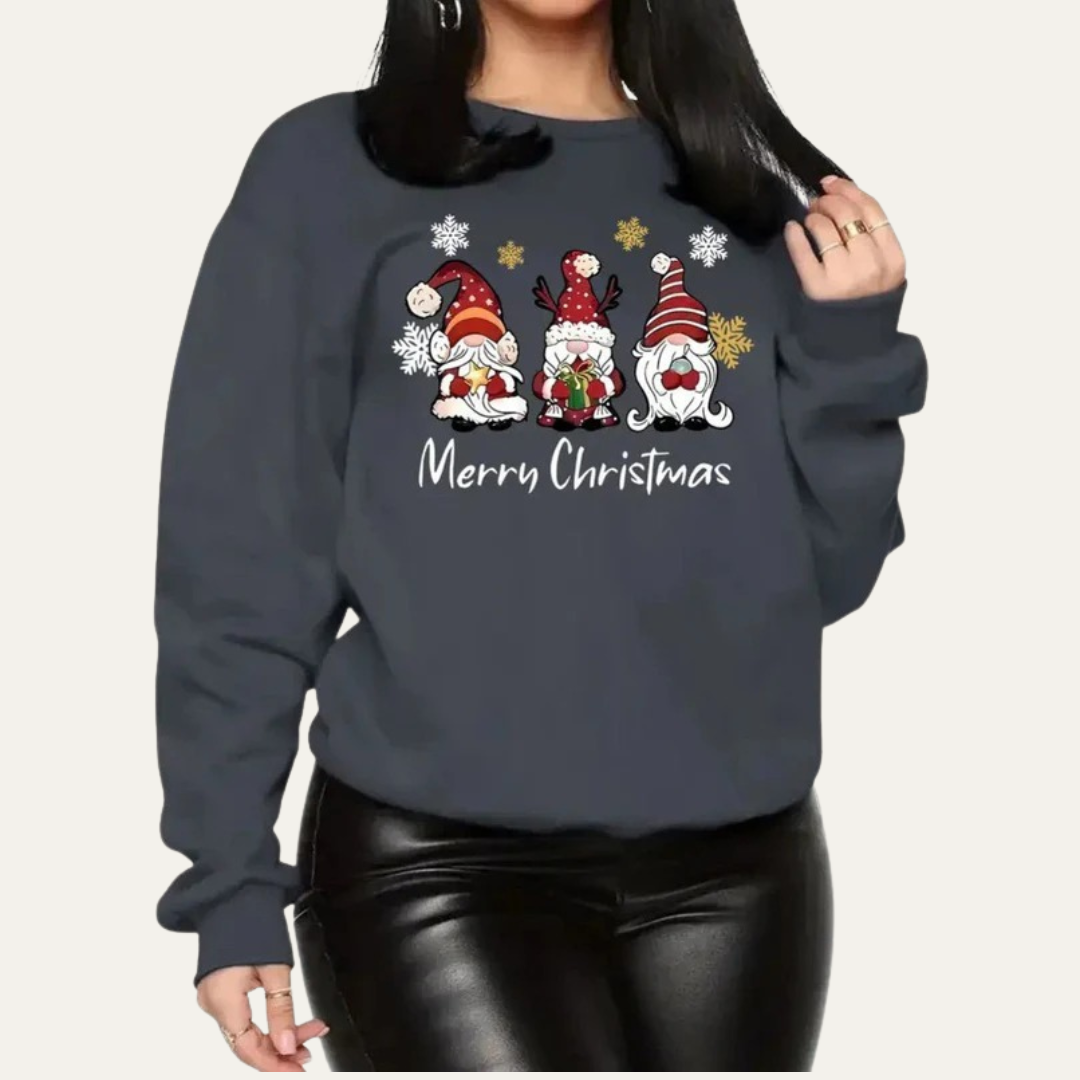 VogeLuxe | Women’s Merry Christmas Gnome Graphic Sweatshirt 8