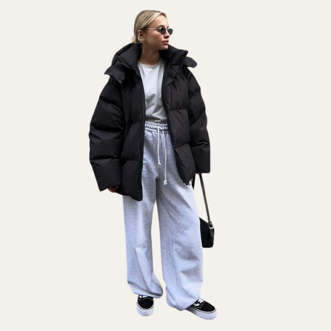 VogeLuxe | Women’s Oversized High-Neck Cropped Puffer Jacket 8