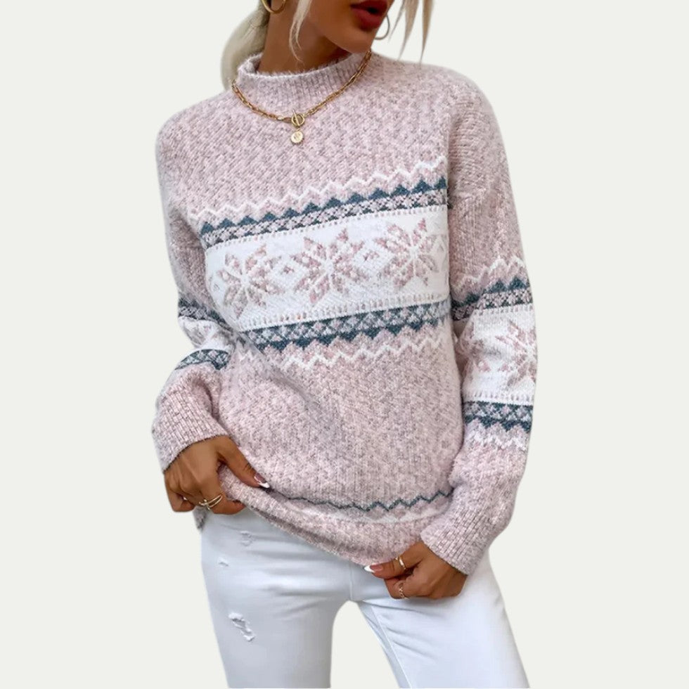 VogeLuxe | Women’s Oversized Snowflake Knit Sweater 1