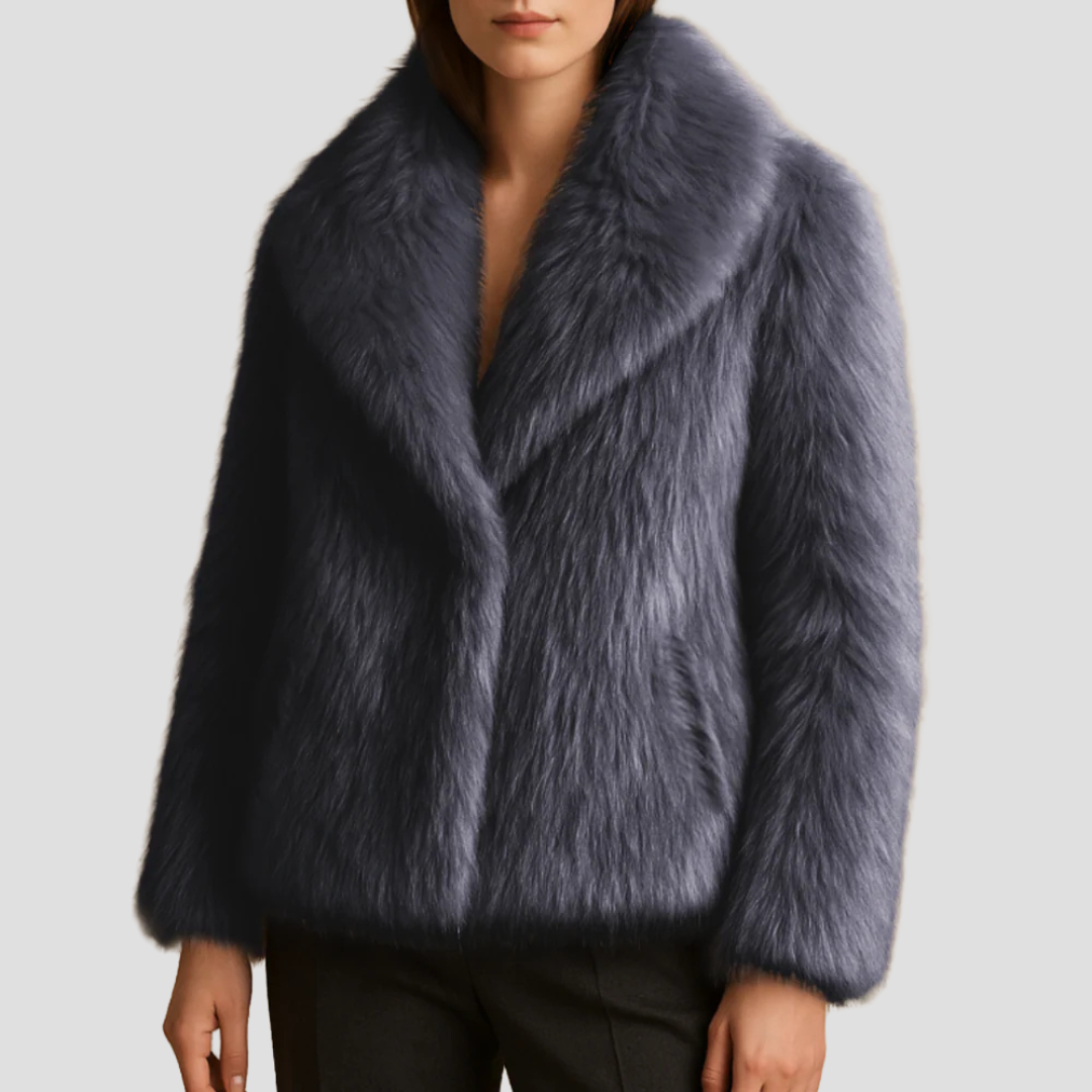 VogeLuxe | Women’s Plush Faux Fur Shawl Coat 13
