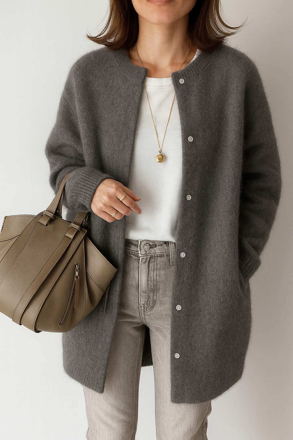 VogeLuxe | Women’s Plush Knit Mid-Length Cardigan 4