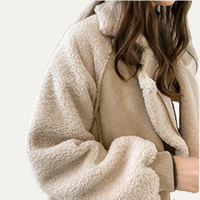 VogeLuxe | Women’s Plush Shearling Aviator Jacket 2