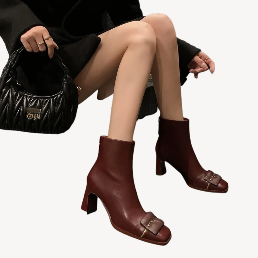 VogeLuxe | Women’s Retro Leather Bow Ankle Boots 3