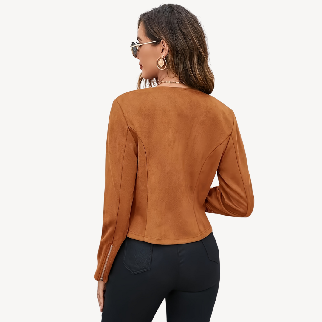 VogeLuxe | Women’s Solid Zip-Up Jacket 1