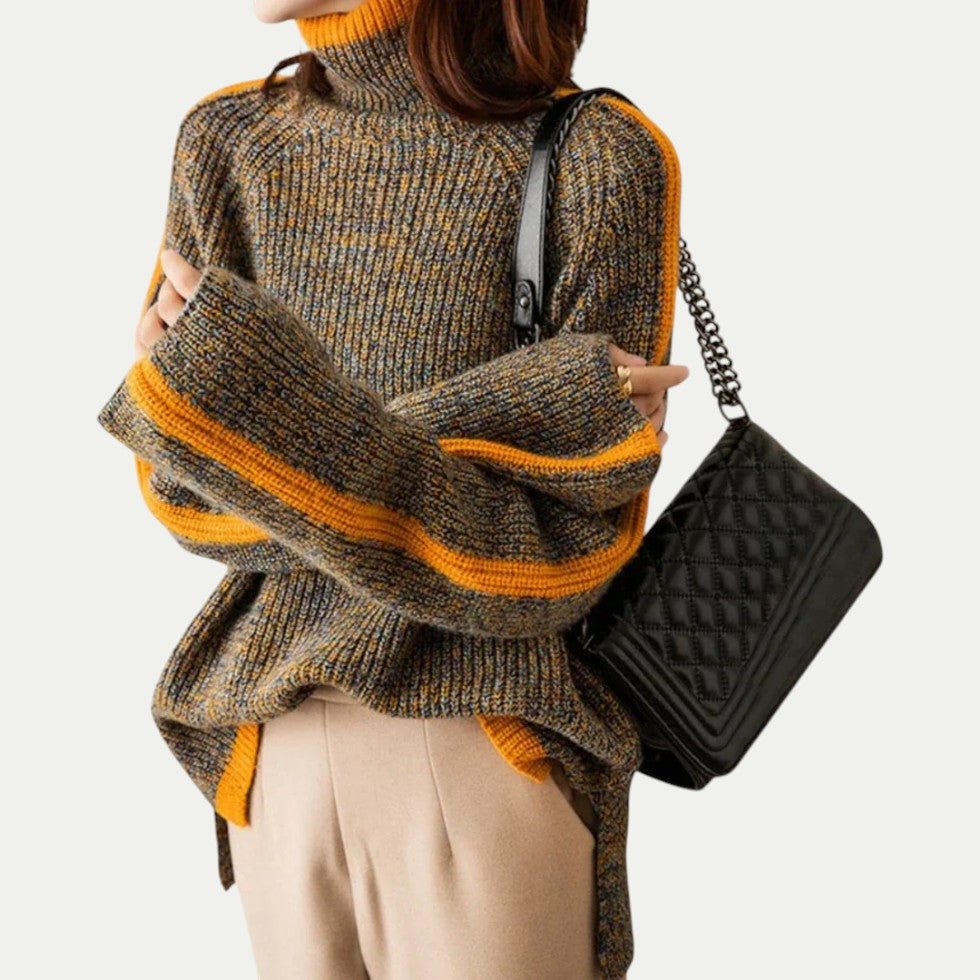 VogeLuxe | Women’s Textured Knit Turtleneck Sweater 2