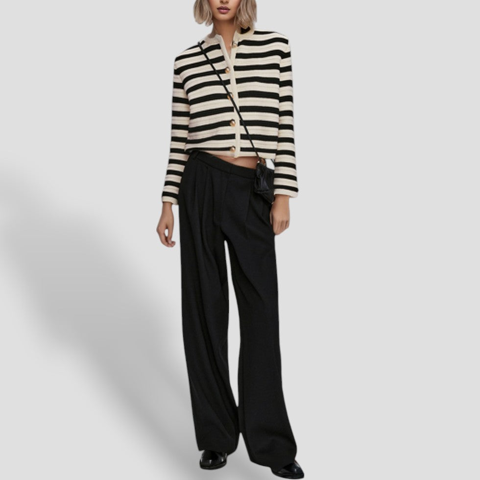 Women's striped cardigan with buttons 2