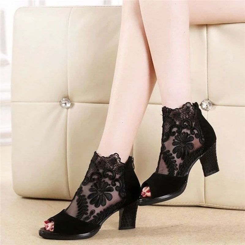 Ladies High Heel Ankle Strap Sandals - Luxivelle