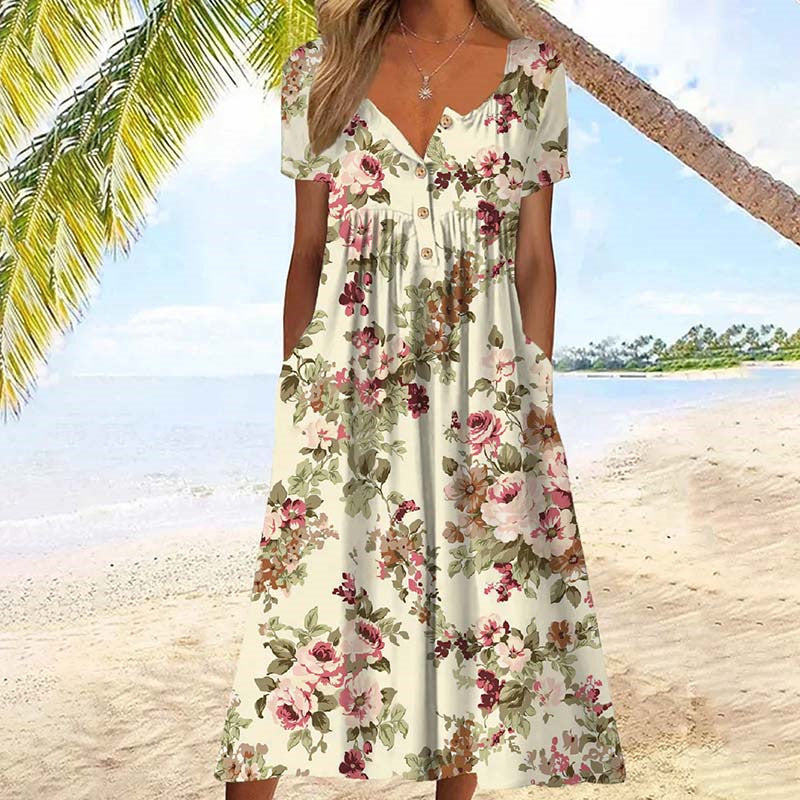 Ladies' Floral Sundress | Easy Summer Style - Luxivelle