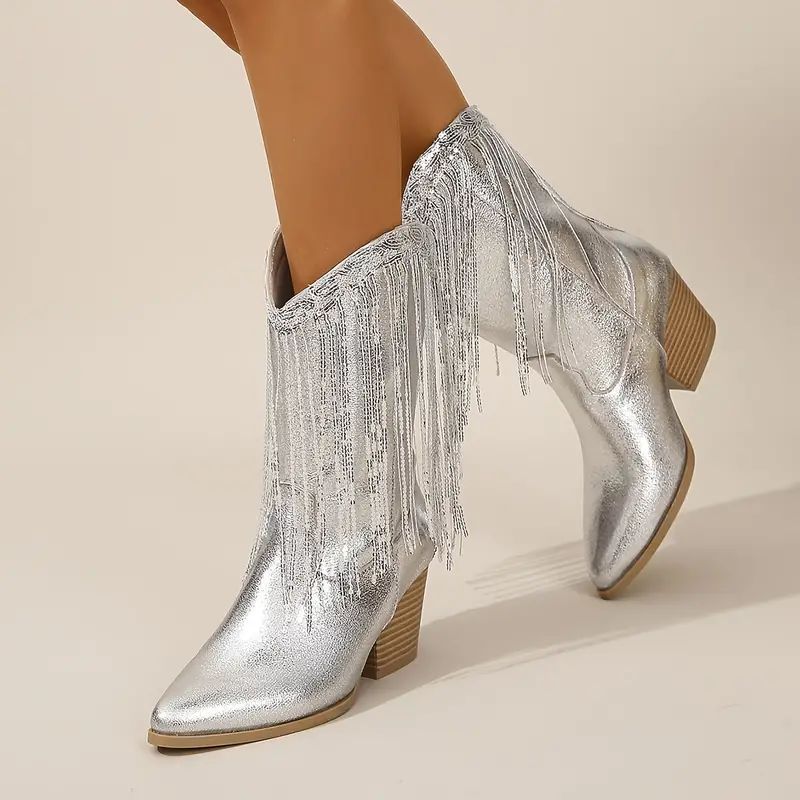 Ladies Western Fringed Ankle Boots