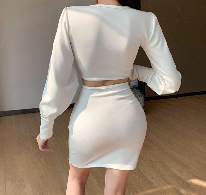 Sleeved Mini Party Dress for Women