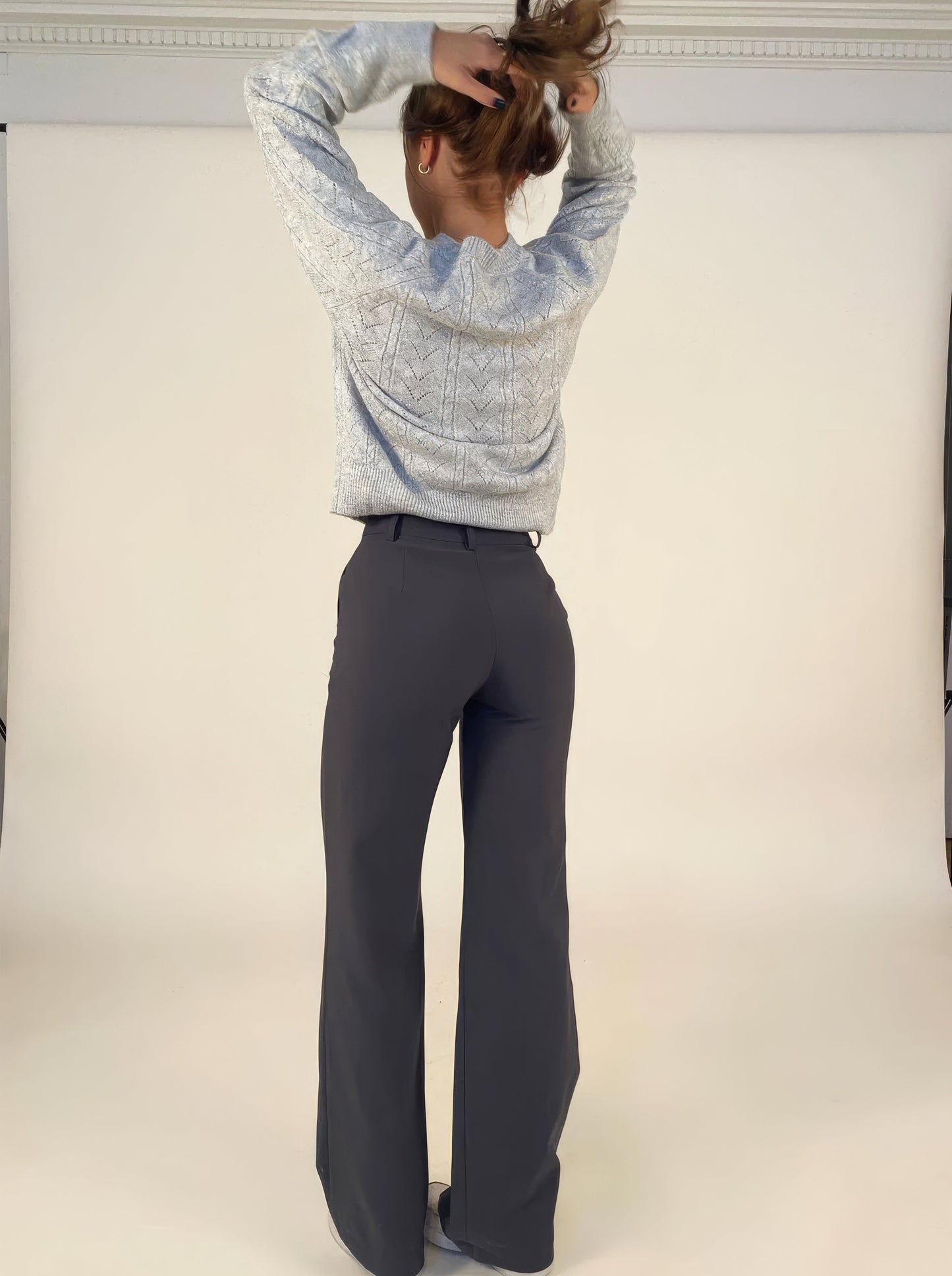 Classic Fit Women's Straight Leg Pants with Crease Detail
