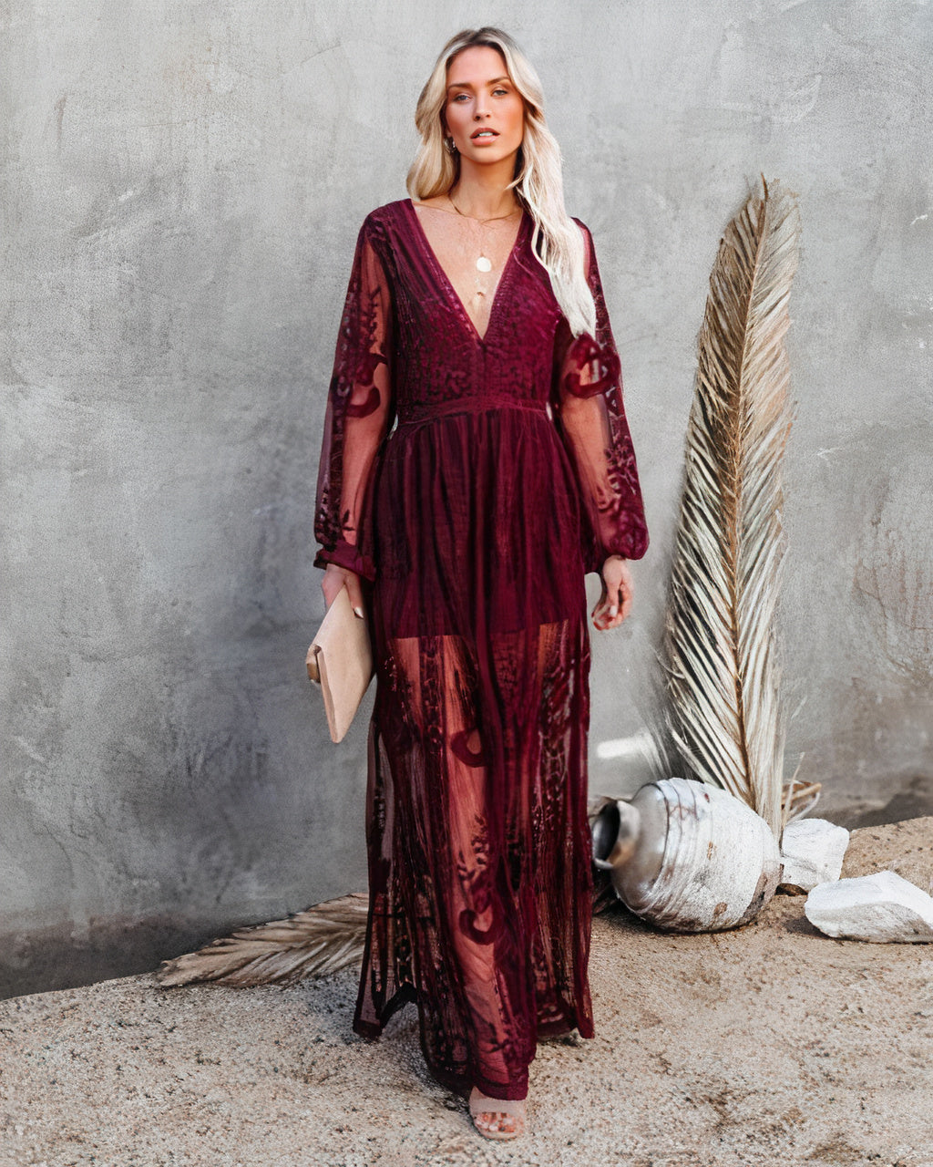 Elegant Lace Maxi Dress for Women