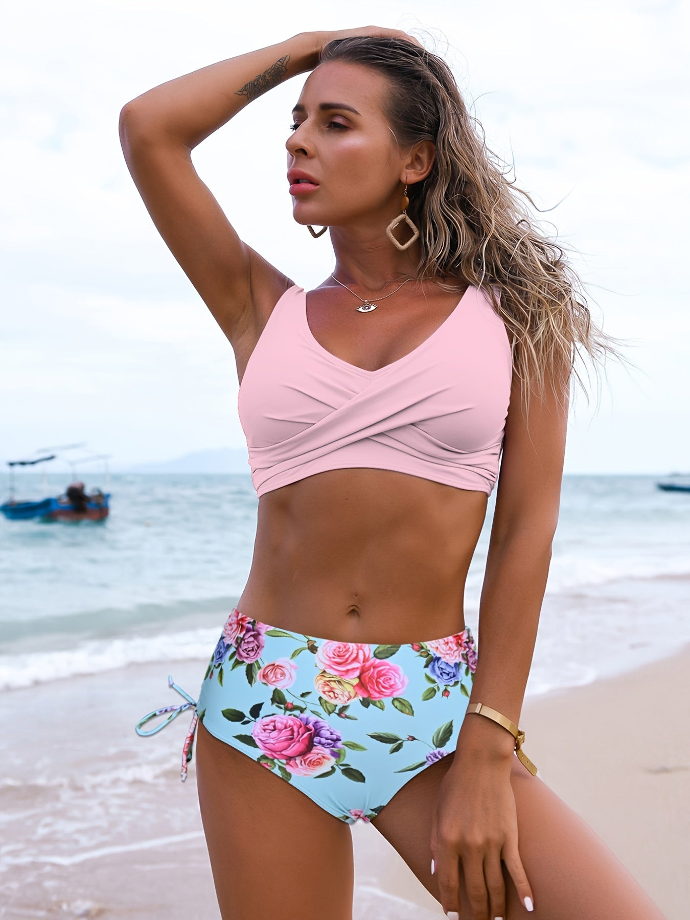 Women's Beach Swim Top | High Waist Cover Up