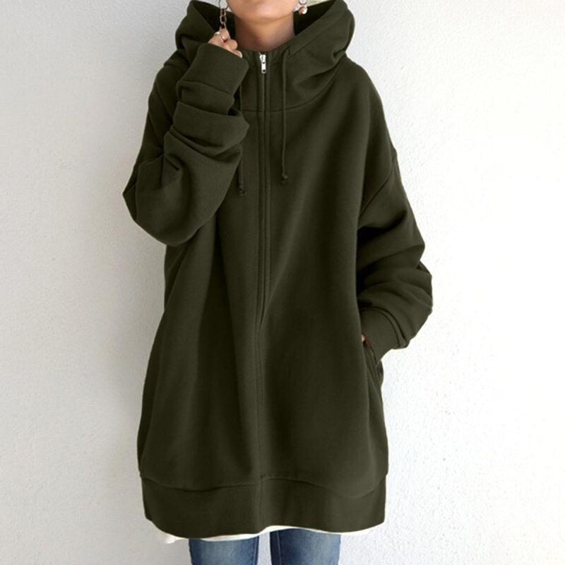 Large Warm Hooded Sweatshirt for Ladies