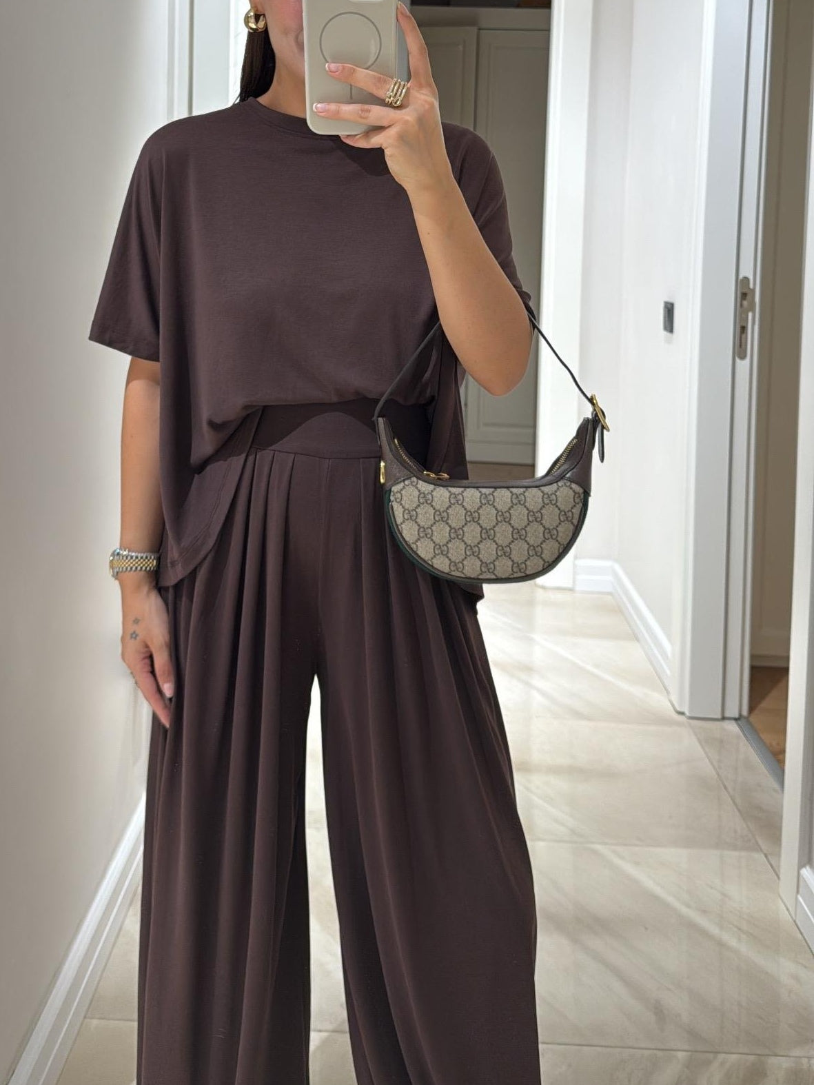 Relaxed Fit Blouse and Loose Pants Outfit