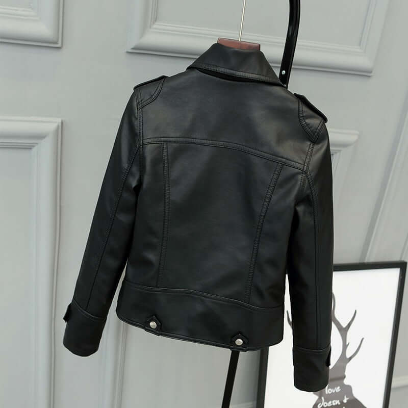 Ladies' Fitted Synthetic Leather Coat